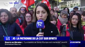 Grèves pendant les JO: "Nous souhaitons que la situation des travailleurs soit réglée [...] avec des conditions dignes", souligne Sophie Binet