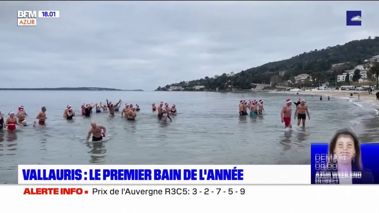 "Ça rafraîchit": une trentaine de personnes se jettent à l'eau à Vallauris pour le premier bain de l'année "Ça rafraîchit": une trentaine de personnes se jettent à l'eau à Vallauris pour le premier bain de l'année