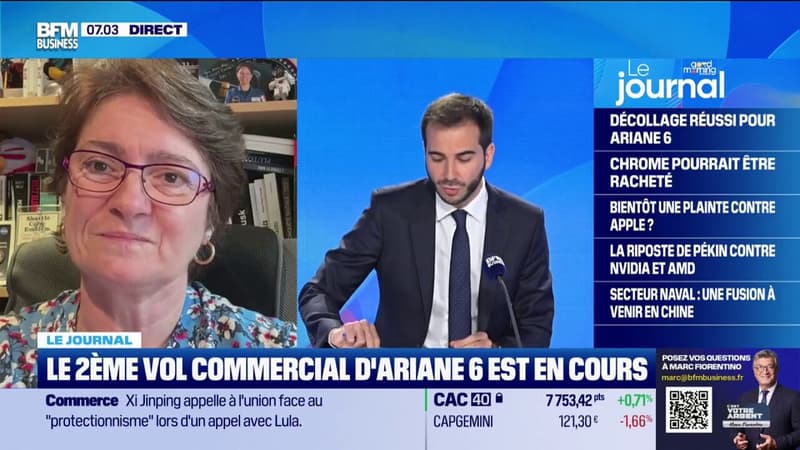 Décollage d'Ariane 6: "On reprend notre place" dans l'espace, assure Marie-Ange Sanguy, rédactrice en chef d'Espace et Exploration
