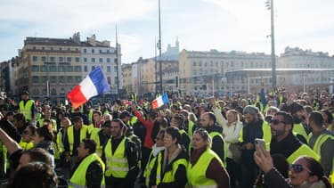 Des gilets jaunes à Marseille le 1er décembre.