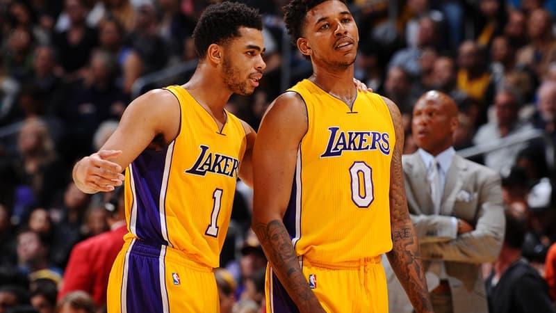 D'Angelo Russell (à gauche) et Nick Young