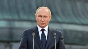 Vladimir Poutine s'exprime à l'occasion du 1160e anniversaire de l'indépendance de la Russie, à Veliky Novgorod, le 21 septembre 2022