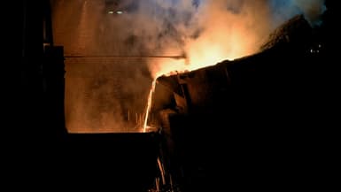 Le four des Fonderies du Poitou Aluminium, le 17 juin 2021 à Ingrandes (Vienne).