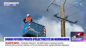 Tempête Gérard: 34.000 foyers privés d'électricité en Normandie