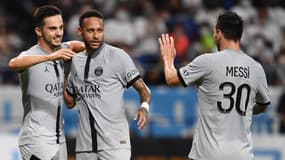 Pablo Sarabia, Neymar et Lionel Messi face au Gamba Osaka, le 25 juillet 2022.