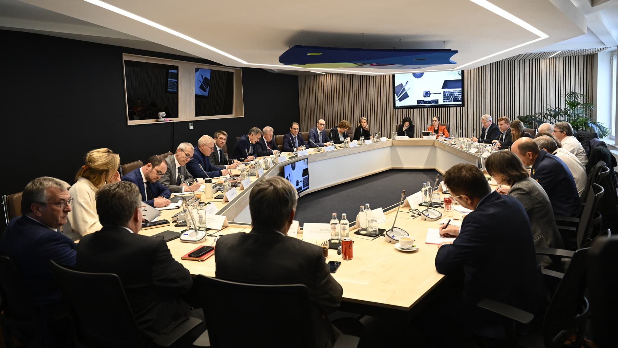 Les membres du Conseil national de sécurité à Bruxelles, le 17 octobre 2023. Les membres du Conseil national de sécurité à Bruxelles, le 17 octobre 2023.