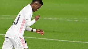 L'attaquant brésilien du Real Madrid, Vinicius Junior, buteur lors du match de Liga face à la Real Sociedad, à Valdebebas, le 1er mars 2021