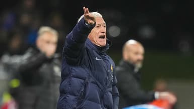Didier Deschamps donne de la voix lors du match de la France en Islande, le 13 octobre 2025
