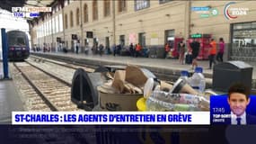 Marseille: les agents d'entretien de la gare Saint-Charles en grève