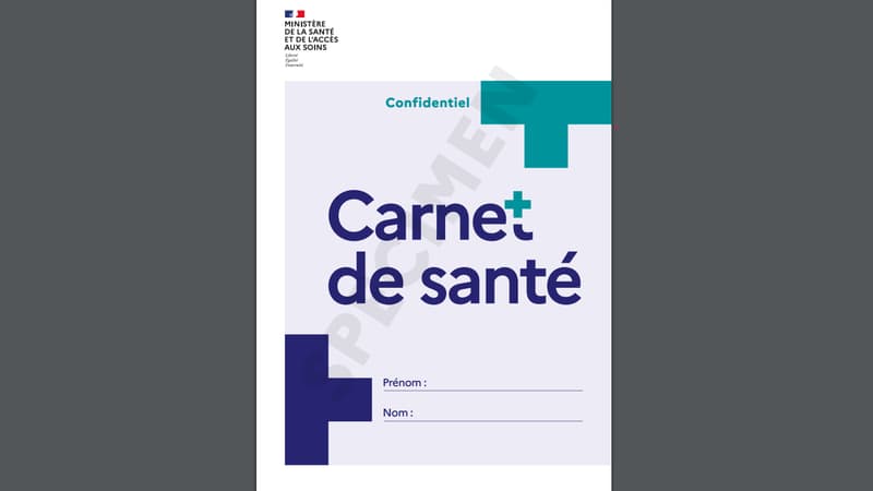 Un exemplaire du nouveau carnet de santé qui entre en vigueur le 1er janvier 2025