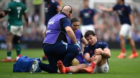 Antoine Dupont blessé lors du match Irlande-France (27-42, 6 Nations), le 8 mars 2025
