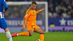 Kylian Mbappé, attaquant du Real Madrid, lors de la 22e journée de Liga contre l'Espanyol, 1er février 2025