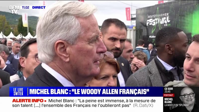 "Un formidable acteur qui nous a fait beaucoup rire et nous a émus": Michel Barnier rend hommage à Michel Blanc