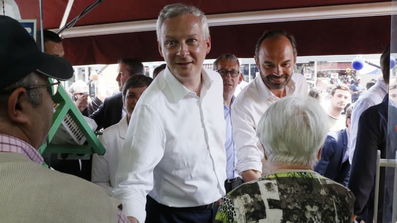 Bruno Le Maire et Édouard Philippe en campagne dans l'Eure.