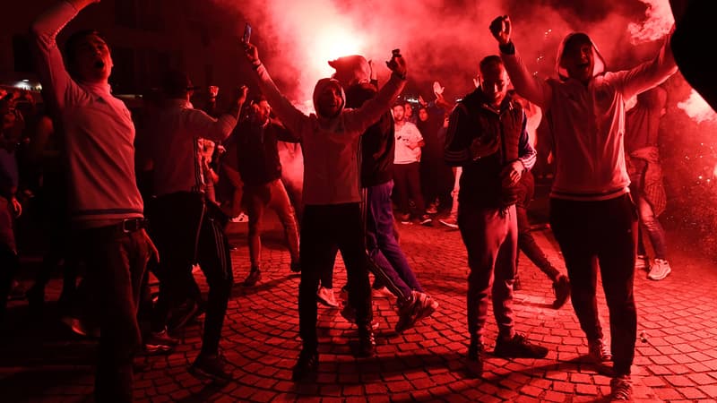 Les supporters marseillais ont fêté la victoire de leur équipe.
