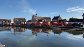 L'église de Saint-Omer (Pas-de-Calais) touchée par un violent incendie le lundi 2 septembre 2024.