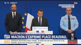 Attaque dans l'Aude : "Un individu a tué trois personnes et en a blessé 16 autres dont au moins deux sont dans un état grave", dit Macron