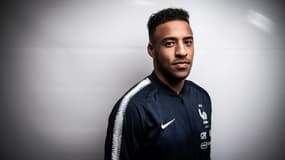 Le milieu des Bleus, Corentin Tolisso, lors d'une séance photo à Clairefontaine, le 8 octobre 2019