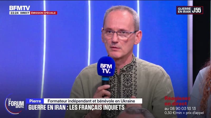 FORUM BFMTV - Guerre au Moyen-Orient: “Les Américains ne sont pas non amis aujourd’hui, ce sont nos ennemis”, affirme Pierre, bénévole en Ukraine