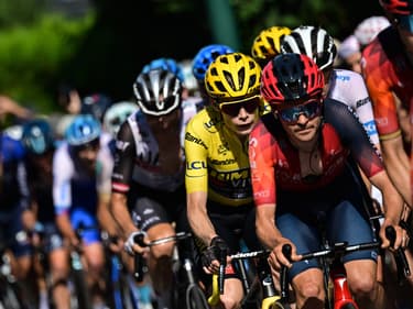 Le peloton du Tour de France le 9 juillet 2023 dans le Puy de Dome