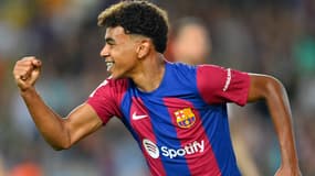Lamine Yamal avec le Barça, le 29 septembre 2023.
