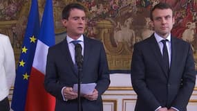 Le Premier ministre Manuel Valls s'est exprimé vendredi aux côtés de la ministre du Travail Myriam El Khomri et du ministre de l'Economie Emmanuel Macron au sortir d'une rencontre avec les organisations étudiantes et lycéennes sur le projet de loi Travail.