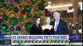 Jessica Chastain inaugure le sapin de Noël des Galeries Lafayette