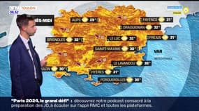 Météo Var: un vendredi sous un soleil de plomb, 30°C à Toulon et 32°C au Luc