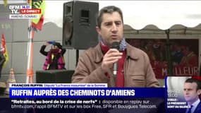 "Ils veulent qu'on baisse les bras": François Ruffin (LFI) apporte son soutien aux grévistes mobilisés à Amiens