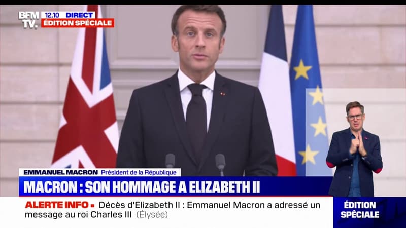Emmanuel Macron rend hommage à Elizabeth II: 