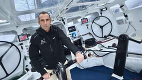 Armel Le Cléac'h à bord du Maxi Banque Populaire XI, le 3 novembre 2022