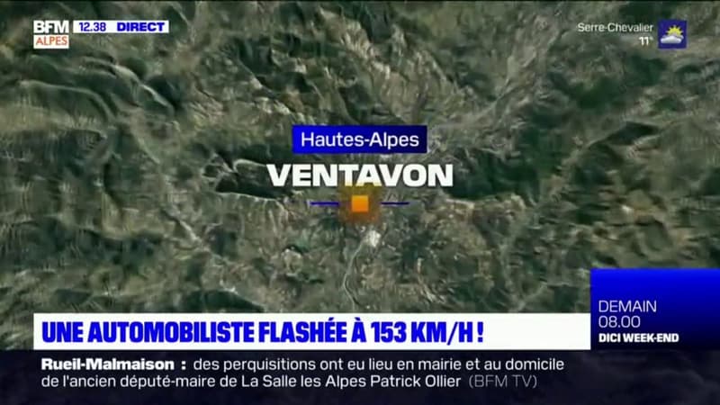 Hautes-Alpes: une automobiliste flashée à 153km/h à Ventavon 