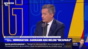 Gérald Darmanin juge Giorgia Meloni "incapable de régler les problèmes migratoires pour lesquels elle a été élue"