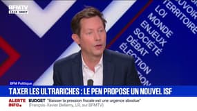Taxer les ultrariches: "On voit que Marine Le Pen n'a pas renoncé à un programme qui s'aligne bien souvent sur celui du NFP", affirme François-Xavier Bellamy (LR)