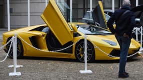 Une Lamborghini Aventador vendue aux enchères au ministère de l'Economie à l'occasion des 10 ans de l'Agrasc, le 5 novembre 2021