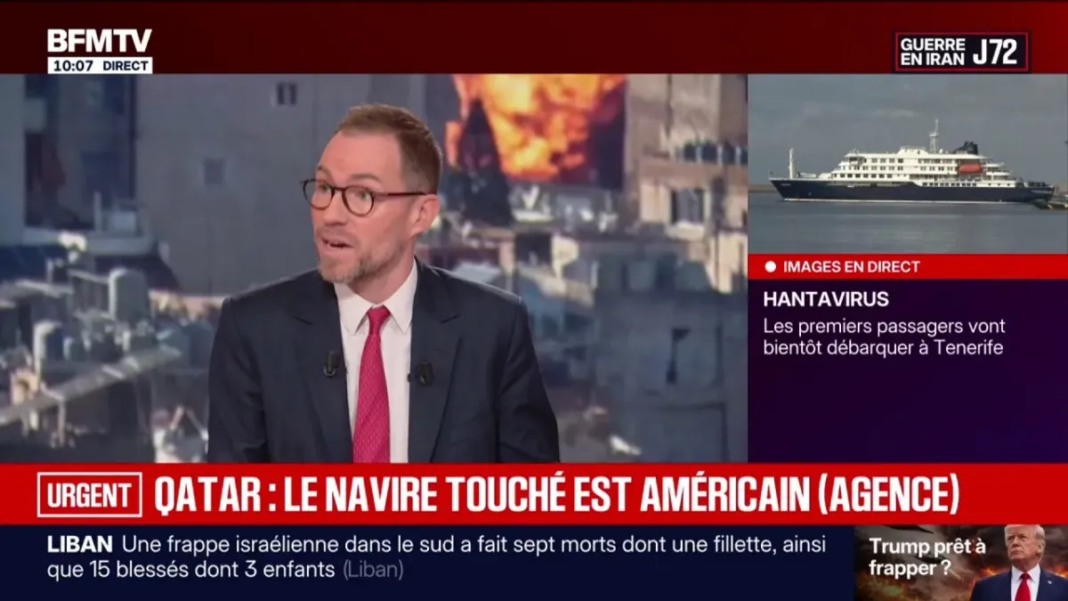 Guerre au Moyen-Orient: le navire touché par un projectile dans le ...