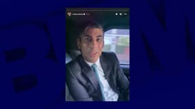 Le Premier ministre britannique Rishi Sunak est apparu dans une voiture sans ceinture de sécurité attachée dans une vidéo publiée sur les réseaux sociaux, le 19 janvier 2023.