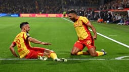 La joie de Thomasson et Udol lors du derby Lens-Lille le 20 septembre 2025