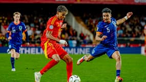 Lamine Yamal lors du match Espagn-Pays-Bas (3-3, 5 t.a.b. 4, Ligue des Nations), le 23 mars 2025