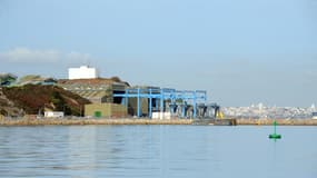 La base militaire de L'Île Longue (Finistère) lors d'un exercice de simulation de contamination nucléaire de niveau 4 le 23 novembre 2011.