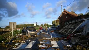 Les dégâts provoqués par le passage d'une tornade, le 24 octobre 2022 à Bihucourt, dans le Pas-de-Calais