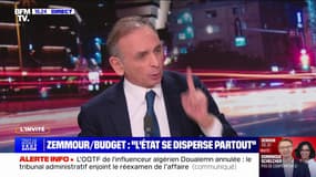Budget 2025: "L'État se disperse partout", affirme Éric Zemmour