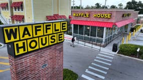 Une enseigne de la chaîne Waffle House en Floride le 30 juillet 2024