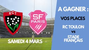 A gagner : vos places pour le match RC Toulon vs Stade Français