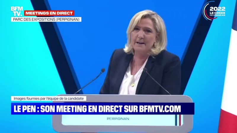 Le discours de Marine Le Pen lors de son meeting à Perpignan