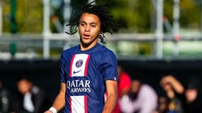 Ethan Mbappé avec le PSG en Youth League en 2022