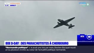 80 ans du Débarquement en Normandie: des parachutistes à Cherbourg-en-Cotentin