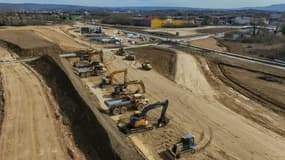 Sur le chantier de l'A69 le 27 février 2025