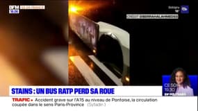 Stains: un bus de la RATP perd sa roue