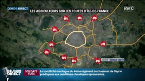 "1.000 tracteurs vers Paris" ce mercredi: la carte des points de blocages de la manifestation des agriculteurs
